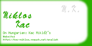 miklos kac business card